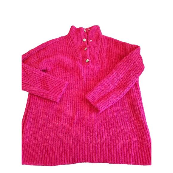 Express wool blend rhinestone gem snap longline ribbed sweater - Picture 1 of 7